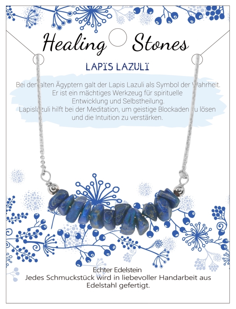 Lapis Lazuli Healing Stone Edelstahlkette J702-01
