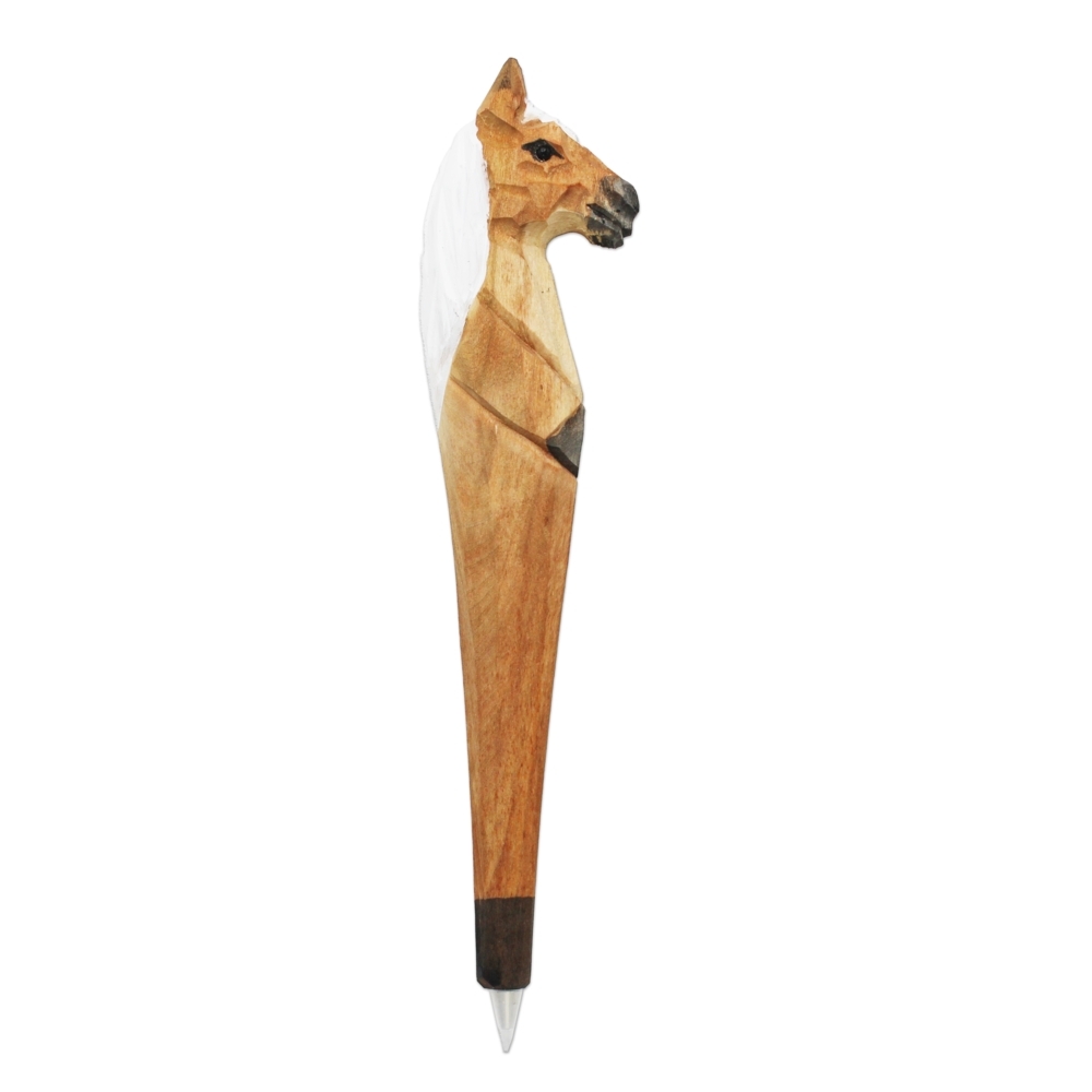 Holzkuli Pferd helle Mähne R546-37