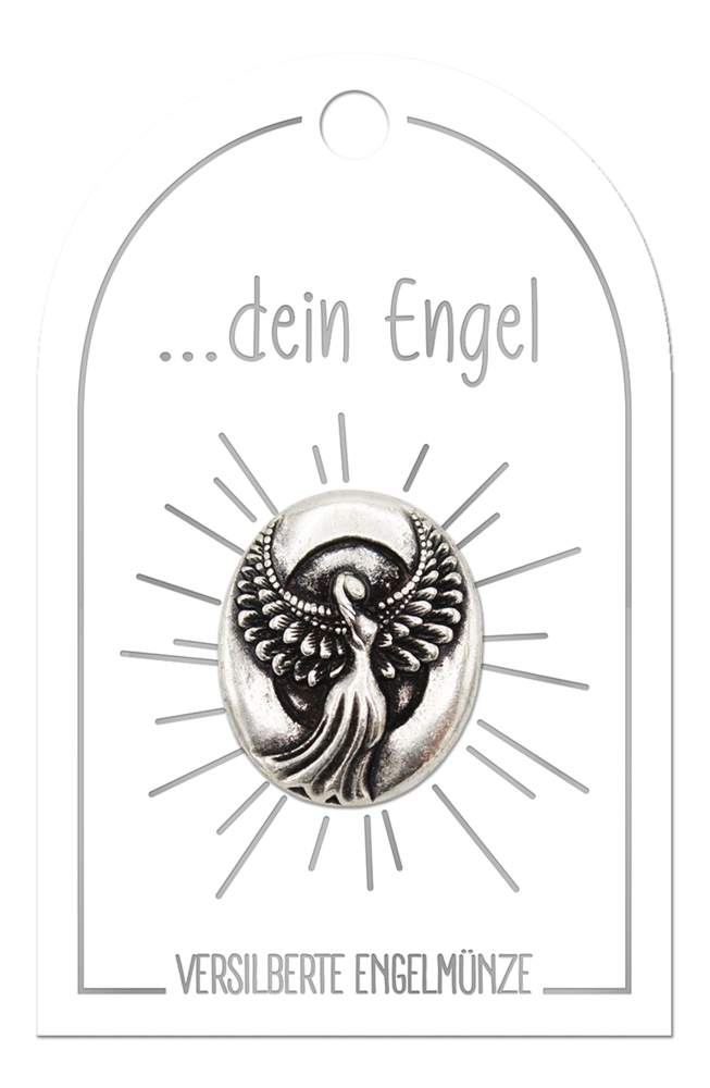 'Dein Engel' Engel Münze auf Karte K579