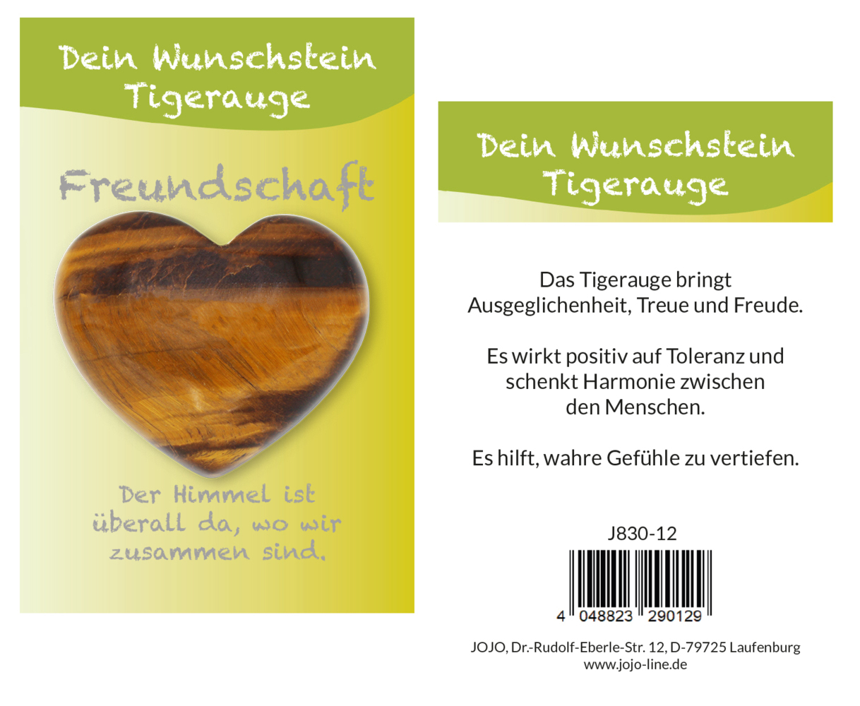 Tigerauge Taschensteinherz Wunschstein J836-12