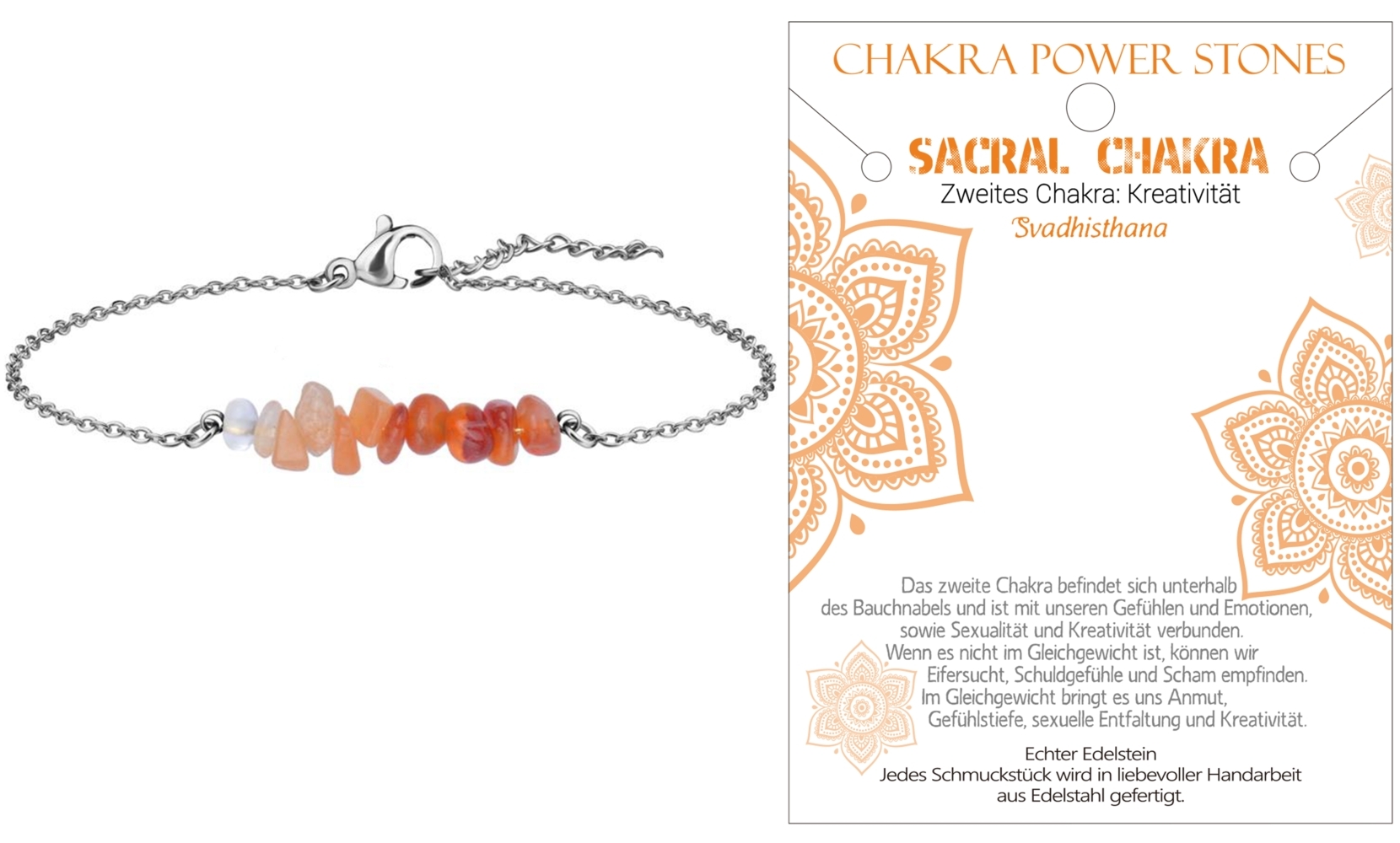 Sakral Chakra - Kreativität - Armband J711-02