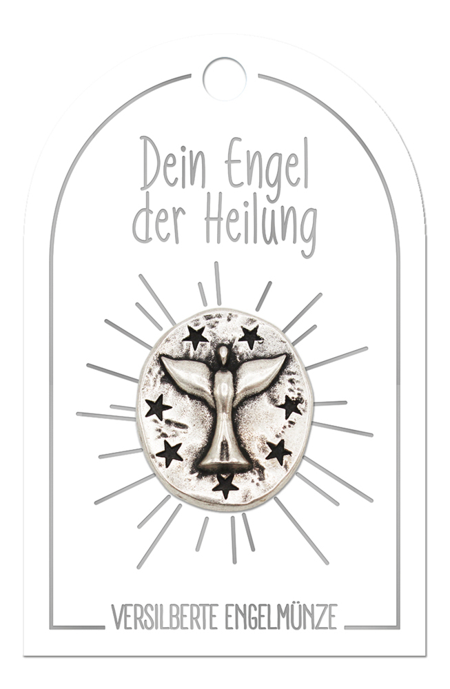 'Dein Engel der Heilung' Engel Münze auf Karte K537