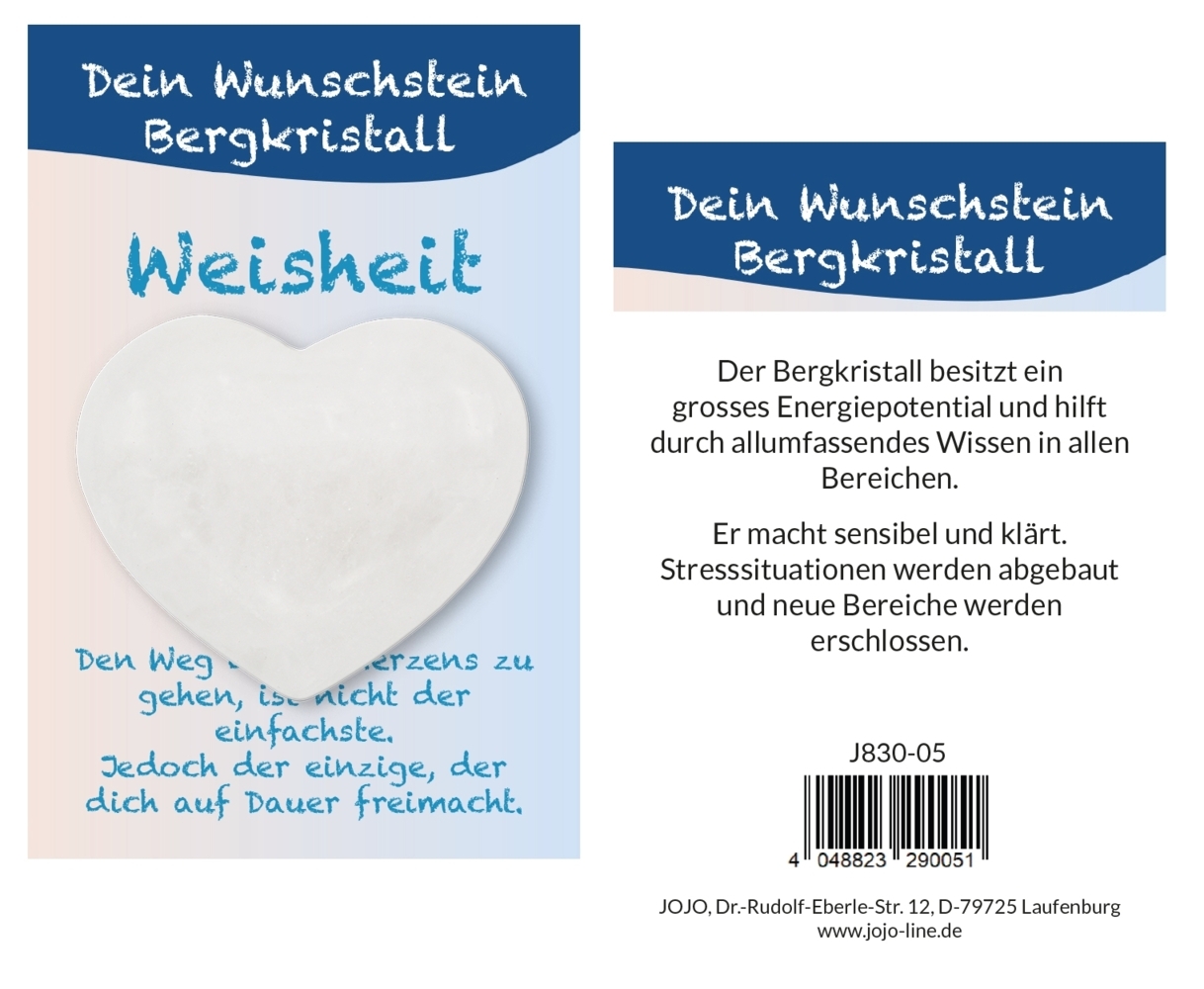 Bergkristall Taschensteinherz Wunschstein J836-05