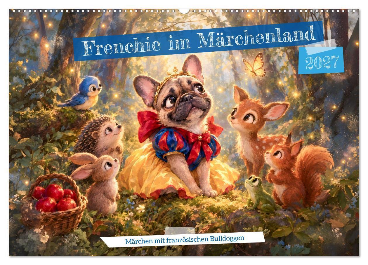 Frenchie im Märchenland - Märchen mit französischen Bulldoggen (Wandkalender 2027 DIN A2 quer) CALVENDO Monatskalender