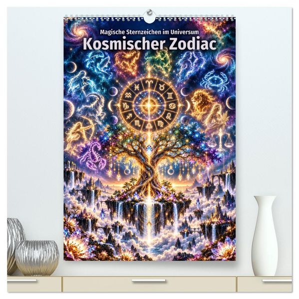Kosmischer Zodiac. Magische Sternzeichen im Universum (hochwertiger Premium Wandkalender 2027 DIN A2 hoch) Kunstdruck in Hochglanz