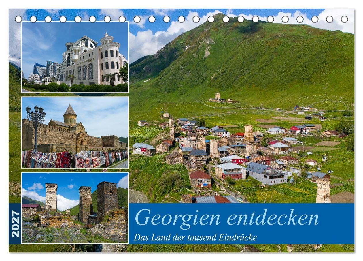 Georgien entdecken (Tischkalender 2027 DIN A5 quer) CALVENDO Monatskalender