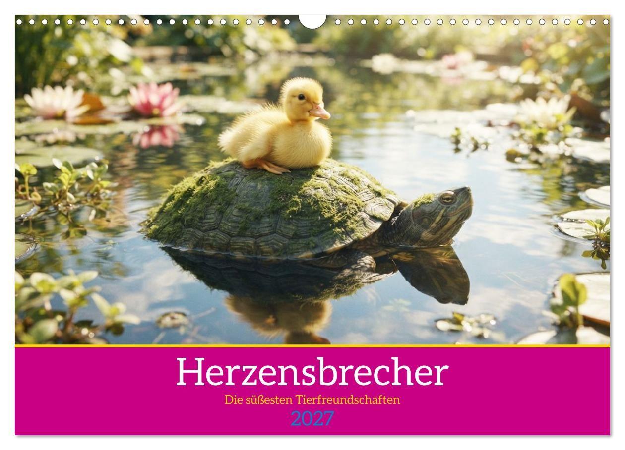 Herzensbrecher - Die süßesten Tierfreundschaften (Wandkalender 2027 DIN A3 quer) CALVENDO Monatskalender