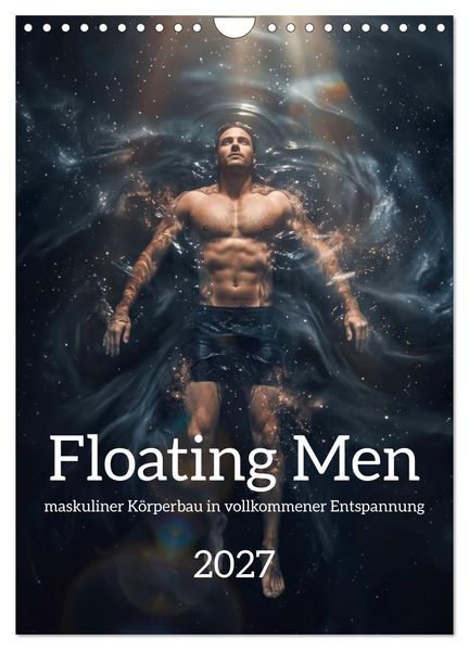 Floating Men - maskuliner Körperbau in vollkommener Entspannung (Wandkalender 2027 DIN A4 hoch) CALVENDO Monatskalender