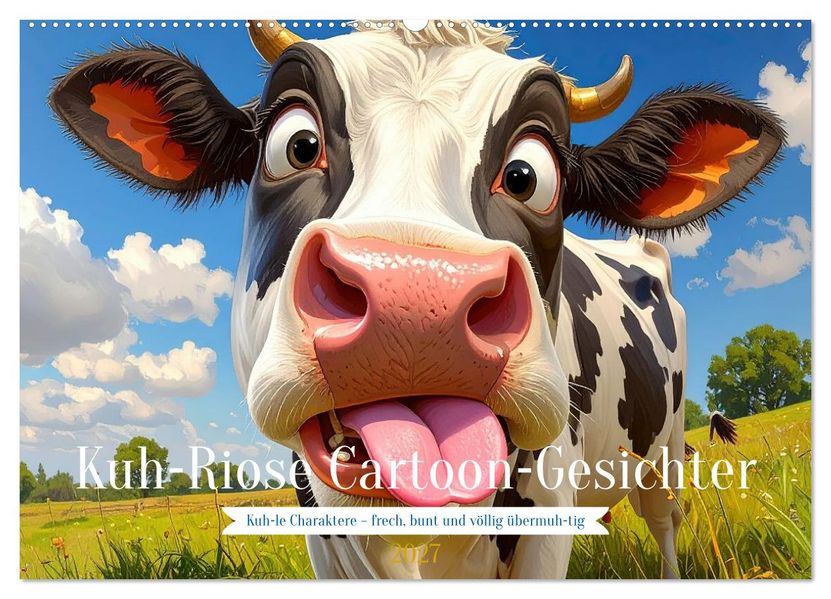 KuhRiose CartoonGesichter (Wandkalender 2027 DIN A2 quer) CALVENDO Monatskalender