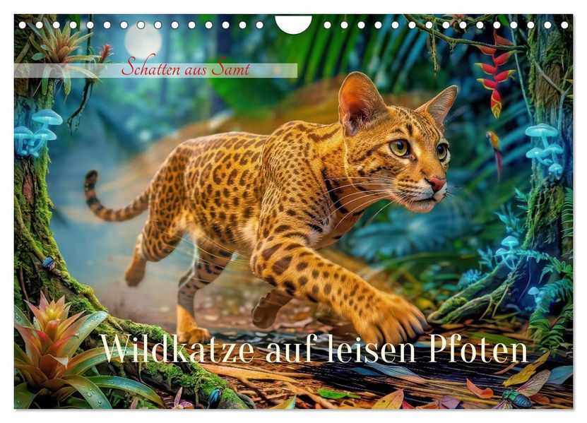 Wildkatze auf leisen Pfoten (Wandkalender 2027 DIN A4 quer) CALVENDO Monatskalender
