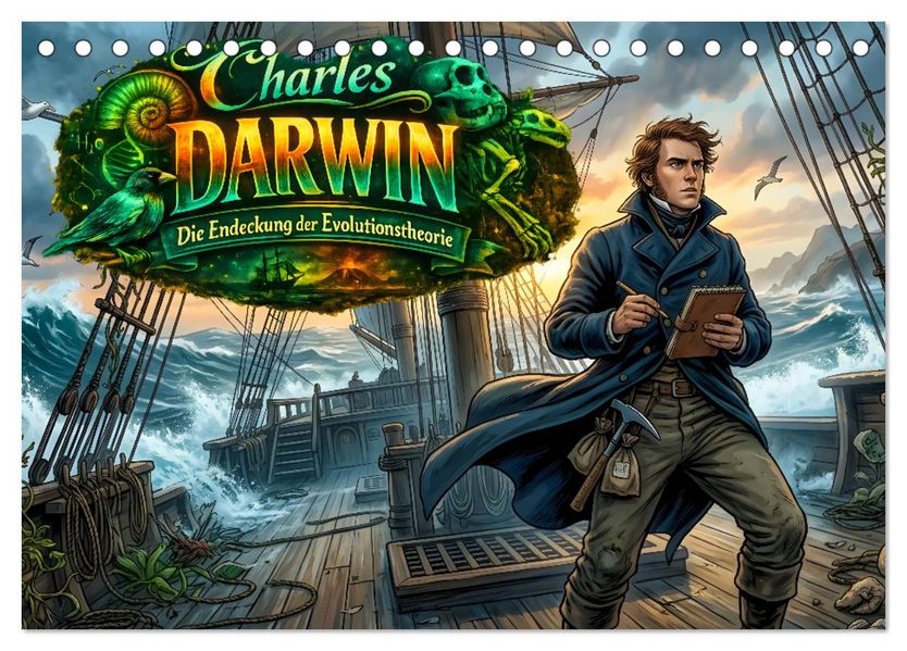 Charles Darwin - Die Entdeckung der Evolutionstheorie (Tischkalender 2027 DIN A5 quer) CALVENDO Monatskalender