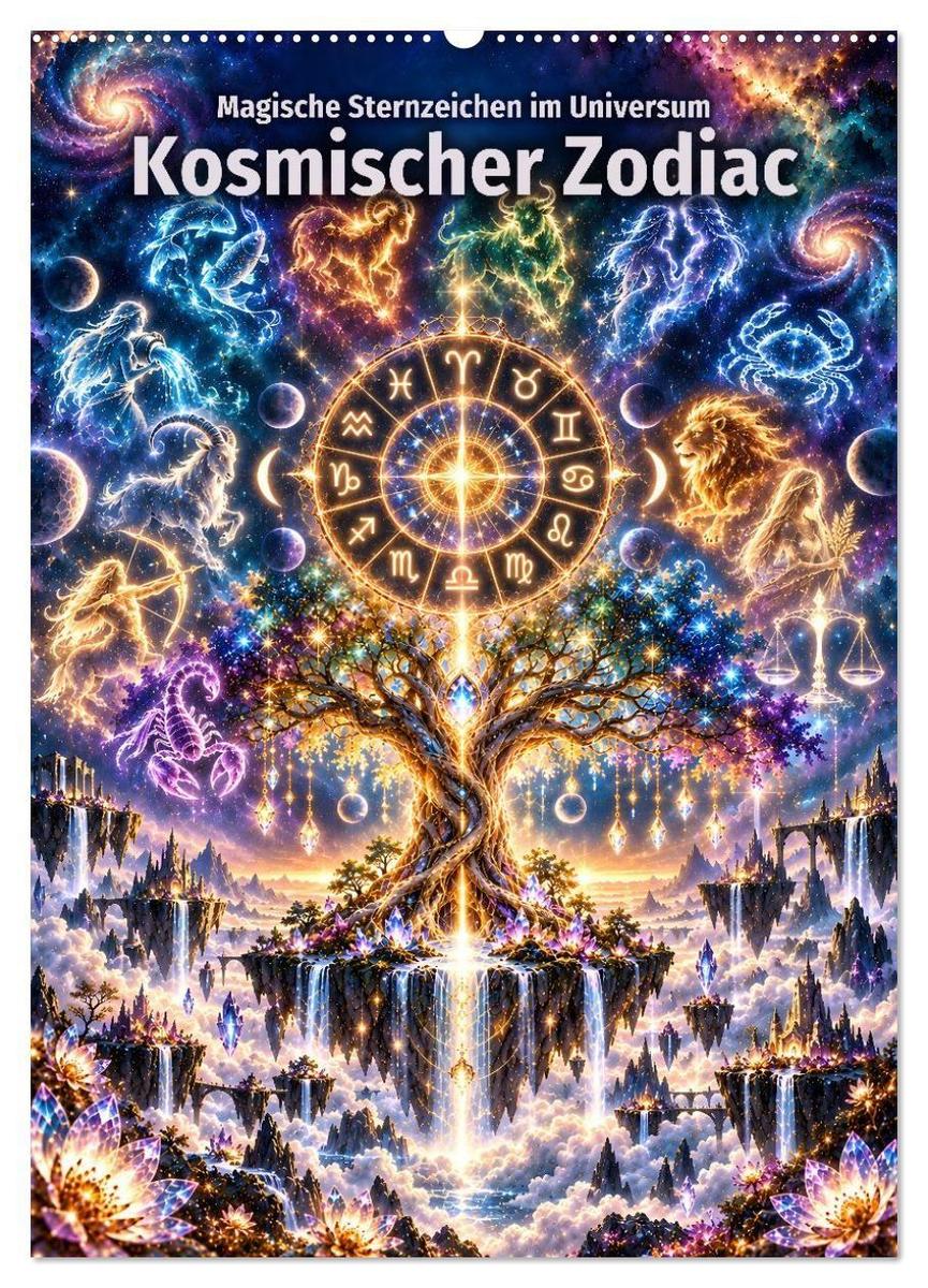 Kosmischer Zodiac. Magische Sternzeichen im Universum (Wandkalender 2027 DIN A2 hoch) CALVENDO Monatskalender