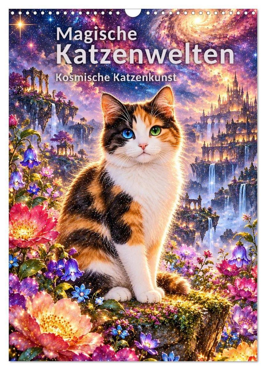 Magische Katzenwelten. Kosmische Katzenkunst (Wandkalender 2027 DIN A3 hoch) CALVENDO Monatskalender