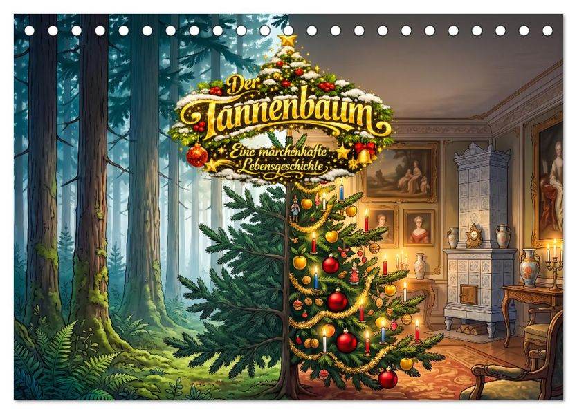 Der Tannenbaum - Eine märchenhafte Lebensgeschichte (Tischkalender 2027 DIN A5 quer) CALVENDO Monatskalender