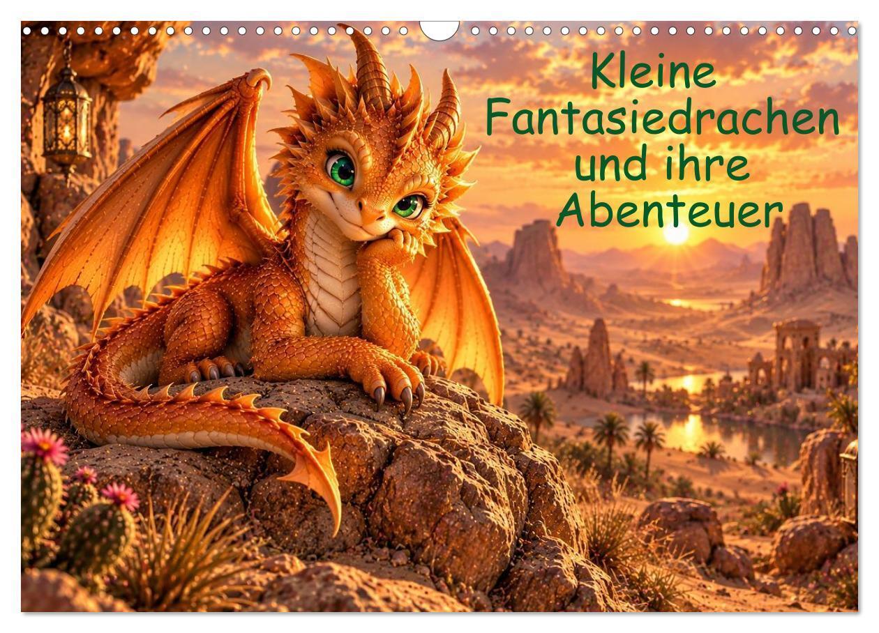 Kleine Fantasiedrachen und ihre Abenteuer (Wandkalender 2027 DIN A3 quer) CALVENDO Monatskalender