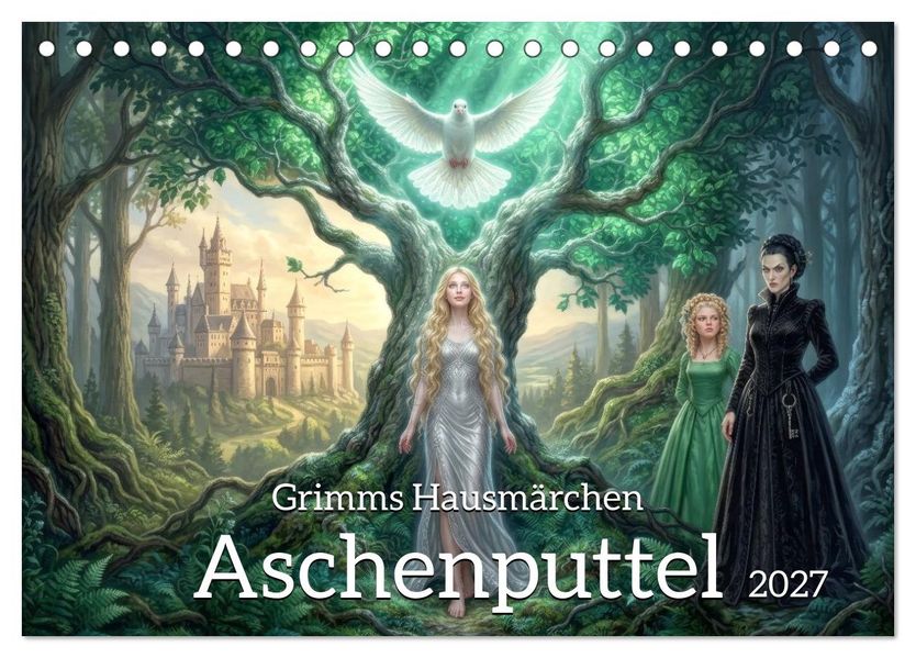 Grimms Hausmärchen Aschenputtel (Tischkalender 2027 DIN A5 quer) CALVENDO Monatskalender