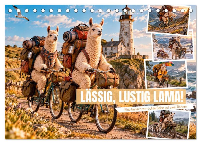 LÄSSIG LUSTIG LAMA! (Tischkalender 2027 DIN A5 quer) CALVENDO Monatskalender