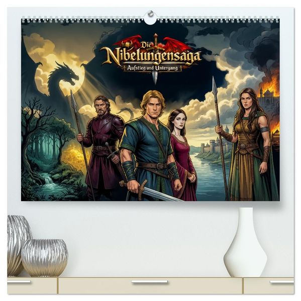 Die Nibelungensaga - Aufstieg und Untergang (hochwertiger Premium Wandkalender 2027 DIN A2 quer) Kunstdruck in Hochglanz