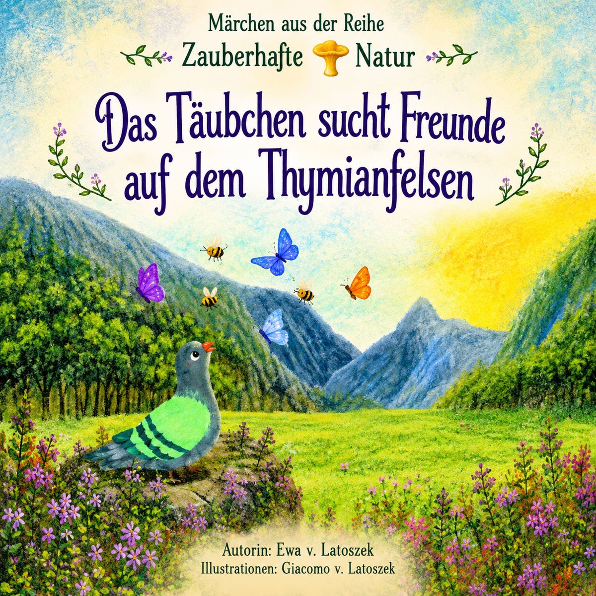 Das Täubchen sucht Freunde auf dem Thymianfelsen