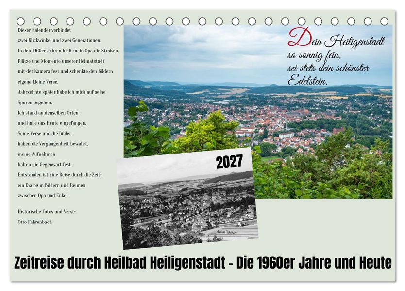 Zeitreise durch Heilbad Heiligenstadt - Die 1960er Jahre und Heute (Tischkalender 2027 DIN A5 quer) CALVENDO Monatskalender