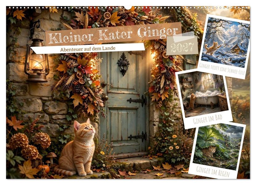 Kleiner Kater Ginger (Wandkalender 2027 DIN A2 quer) CALVENDO Monatskalender