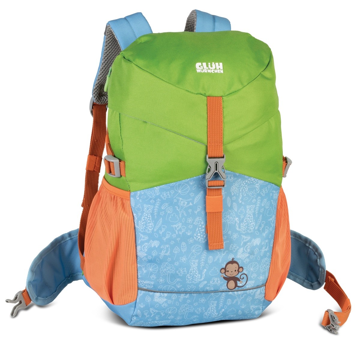 Fabrizio Glühwürmchen Kinderrucksack KIGA Kindergartenrucksack Mika hellgrün/hellblau 12 Liter