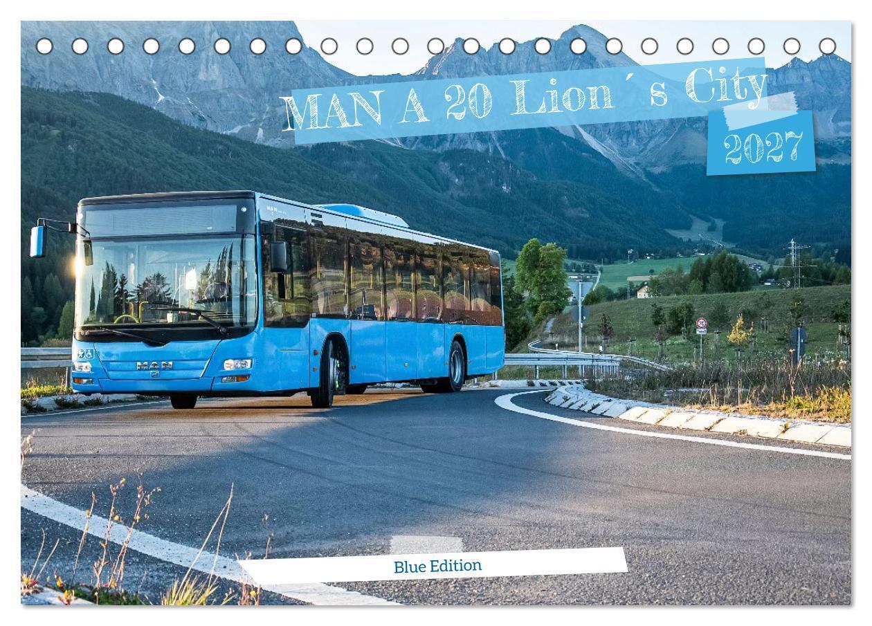 MAN A 20 Lions City Blue Edition (Tischkalender 2027 DIN A5 quer) CALVENDO Monatskalender