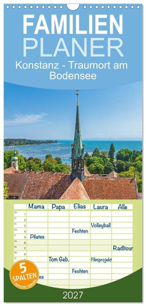Familienplaner 2027 - Konstanz - Traumort am Bodensee mit 5 Spalten (Wandkalender 21 x 45 cm) CALVENDO