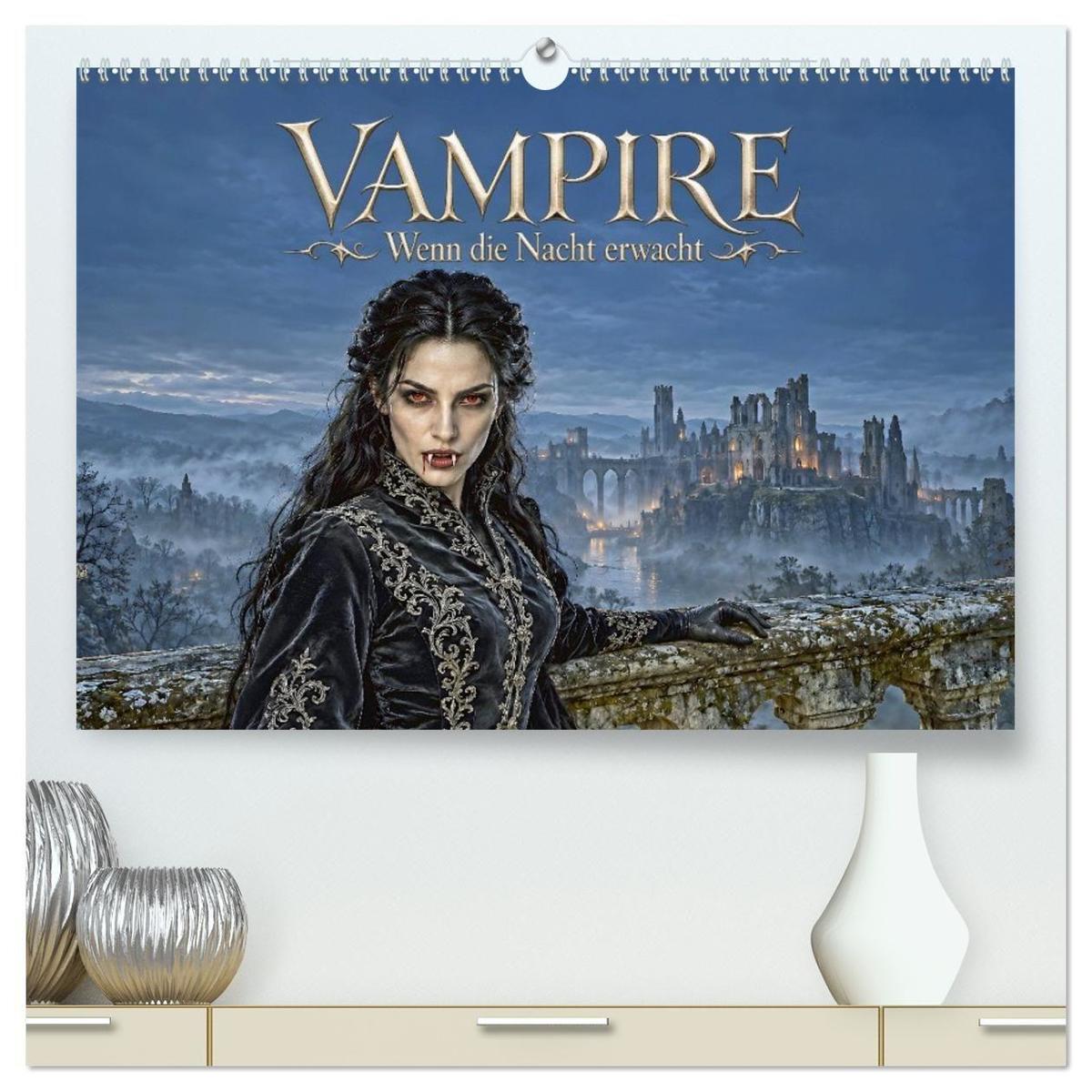 Vampire - Wenn die Nacht erwacht (hochwertiger Premium Wandkalender 2027 DIN A2 quer) Kunstdruck in Hochglanz