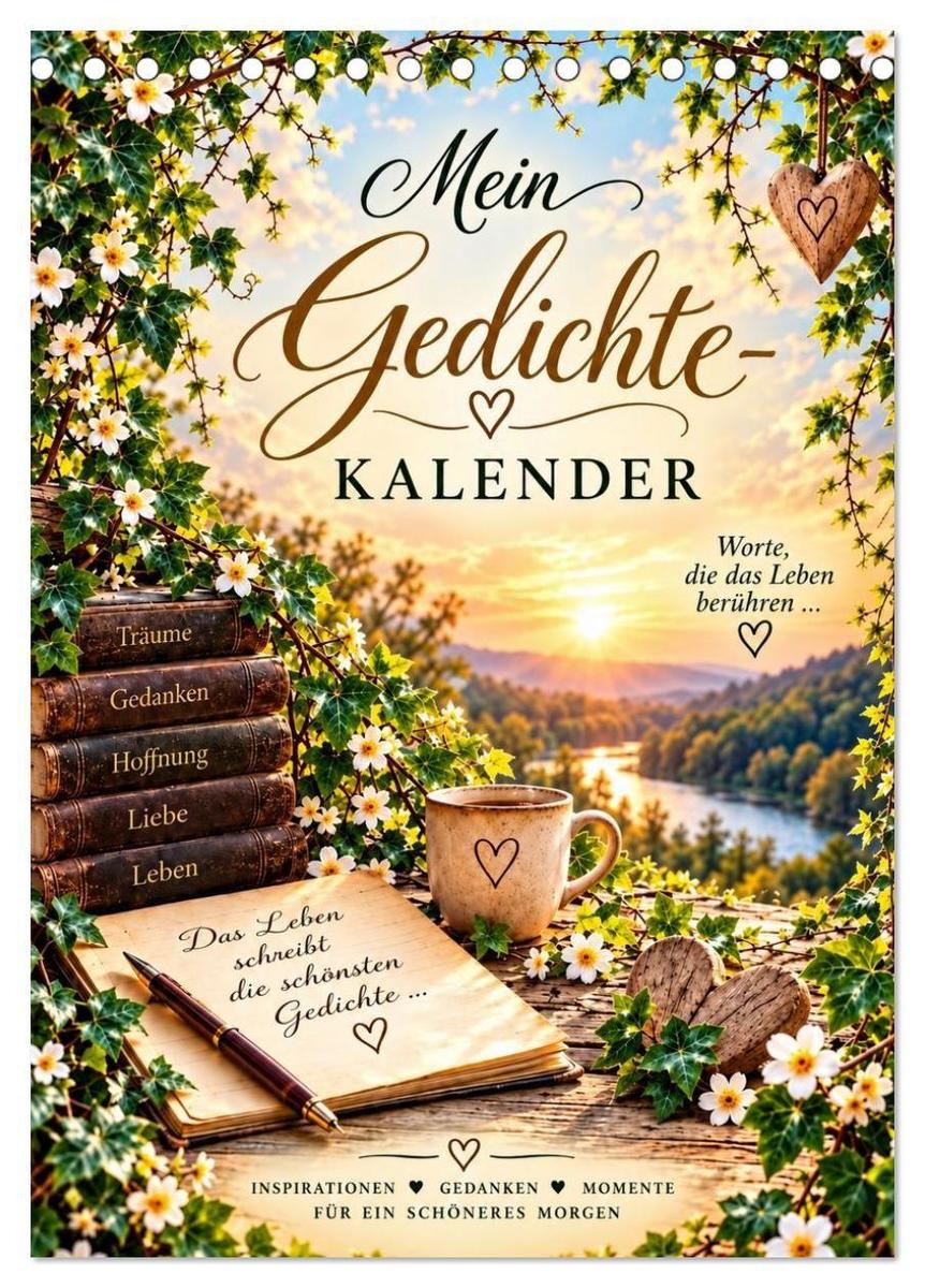 Mein Gedichte-Kalender Worte die das Leben berühren (Tischkalender 2027 DIN A5 hoch) CALVENDO Monatskalender