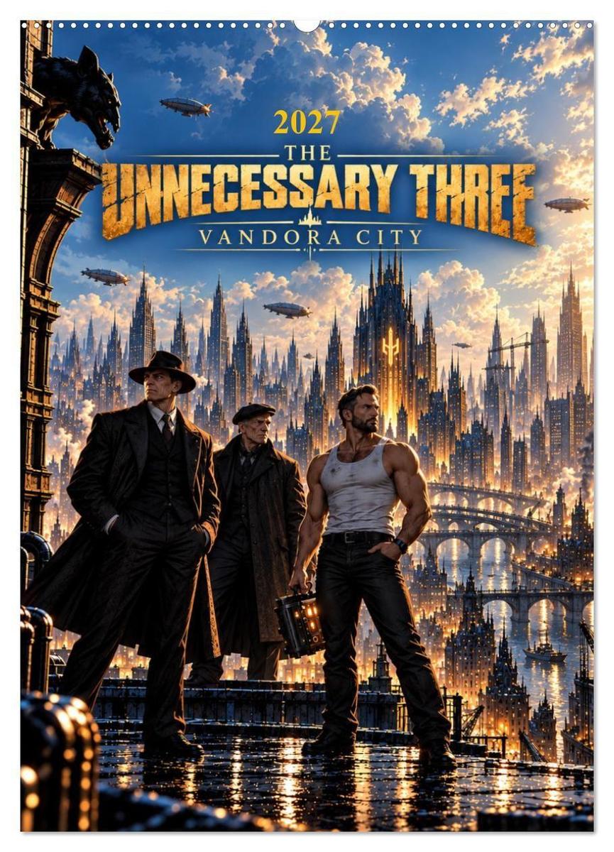 The Unnecessary Three - Vandora City (Wandkalender 2027 DIN A2 hoch) CALVENDO Monatskalender