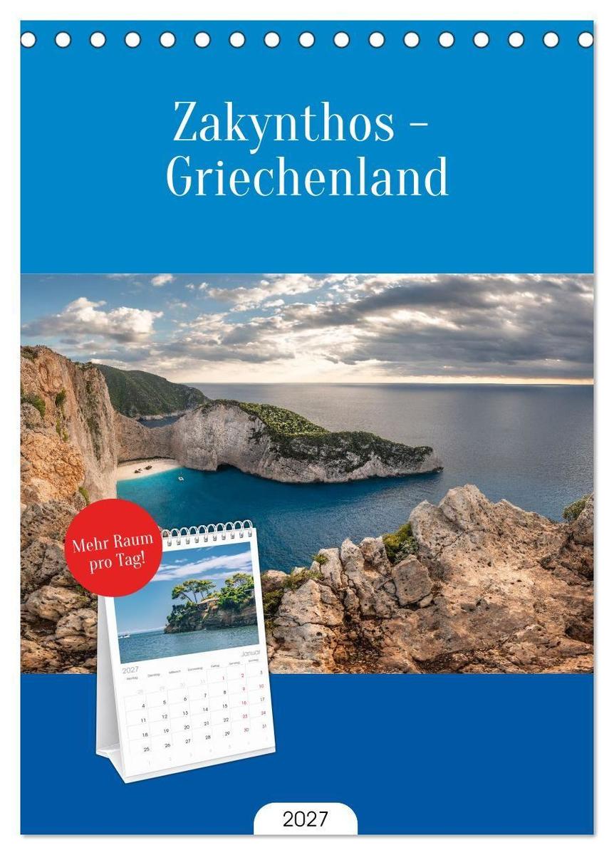 Tischplaner 2027 - Zakynthos - Griechenland (A5 Tischkalender zum Aufstellen) CALVENDO
