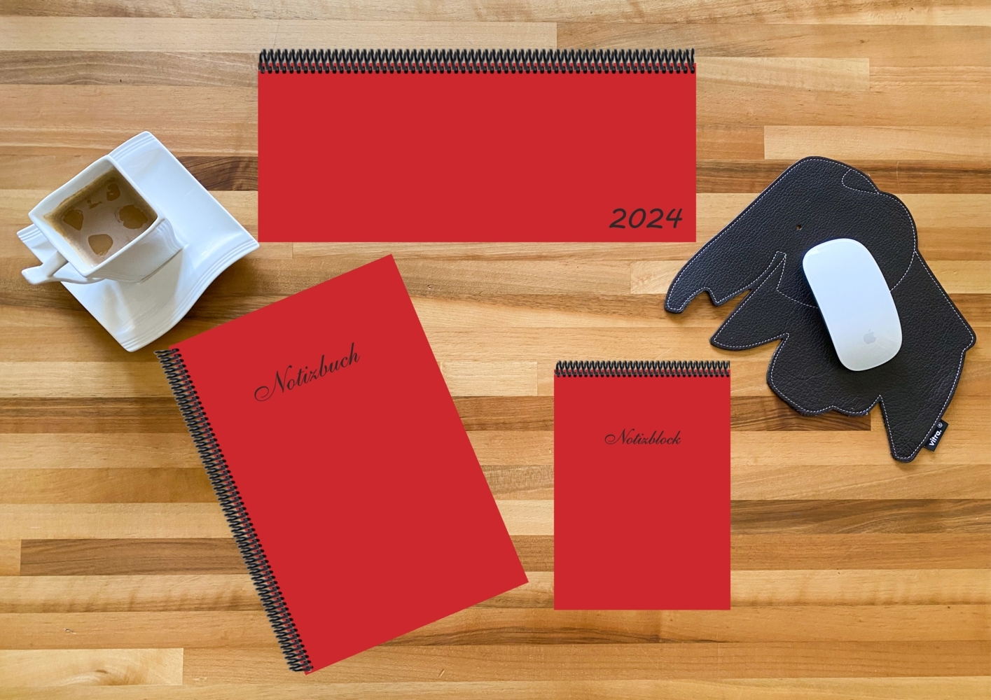 Schreibtisch-Set m. 1 Kalender m. 1 Beilage m. 1 Beilage 3 Teile