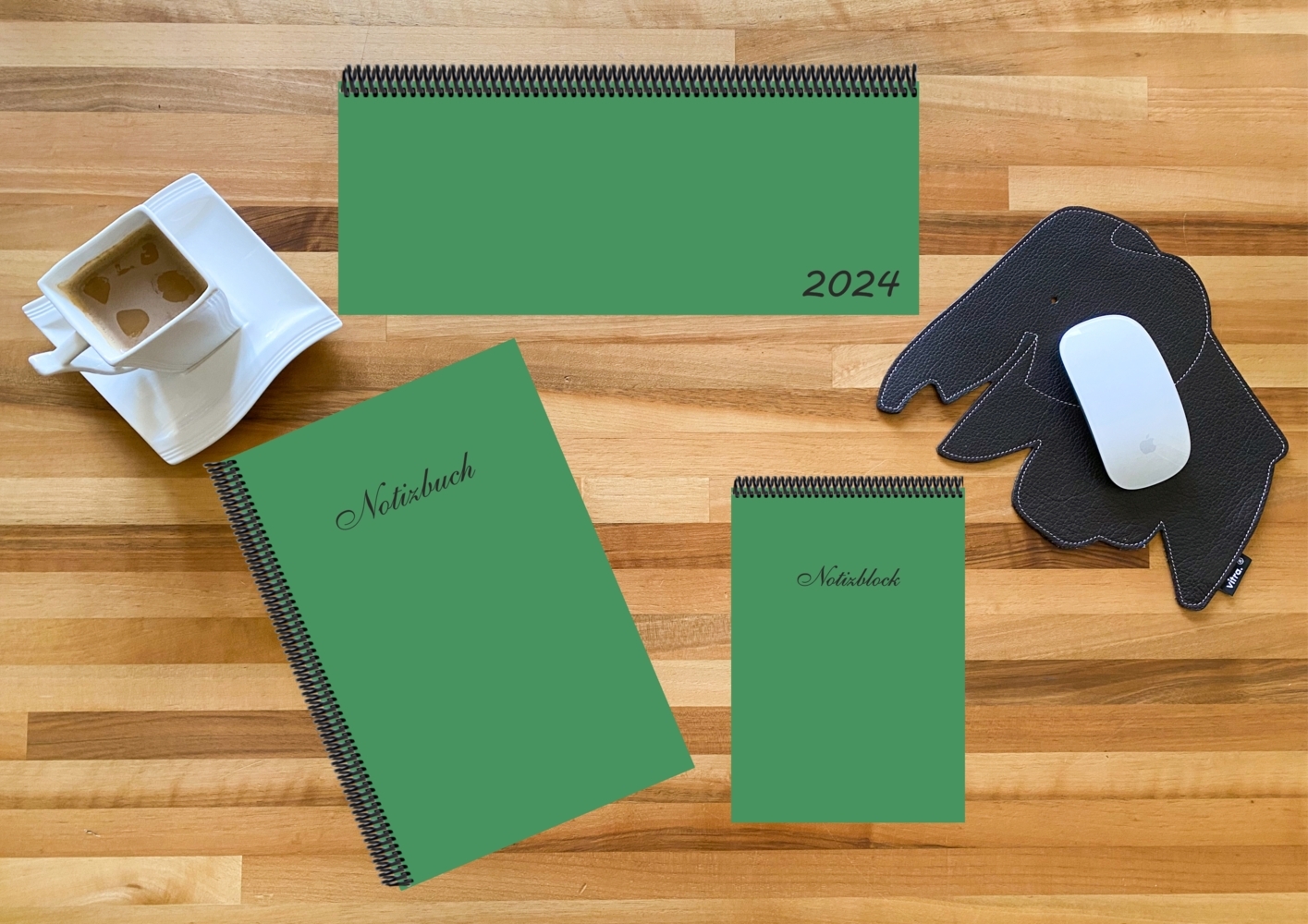 Schreibtisch-Set m. 1 Kalender m. 1 Beilage m. 1 Beilage 3 Teile