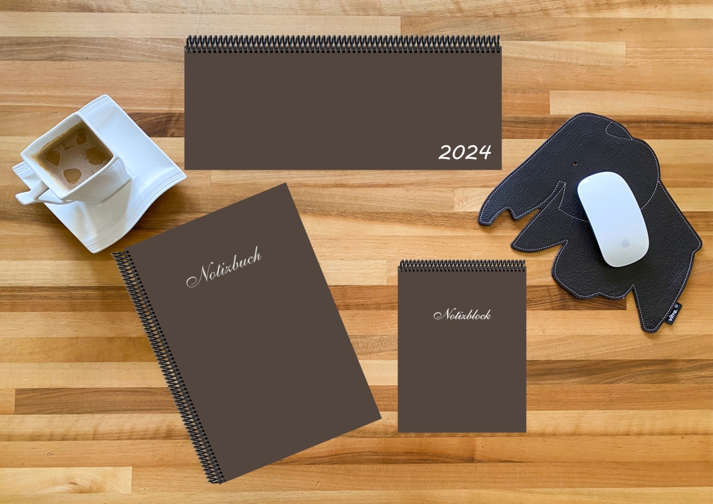 Schreibtisch-Set m. 1 Kalender m. 1 Beilage m. 1 Beilage 3 Teile