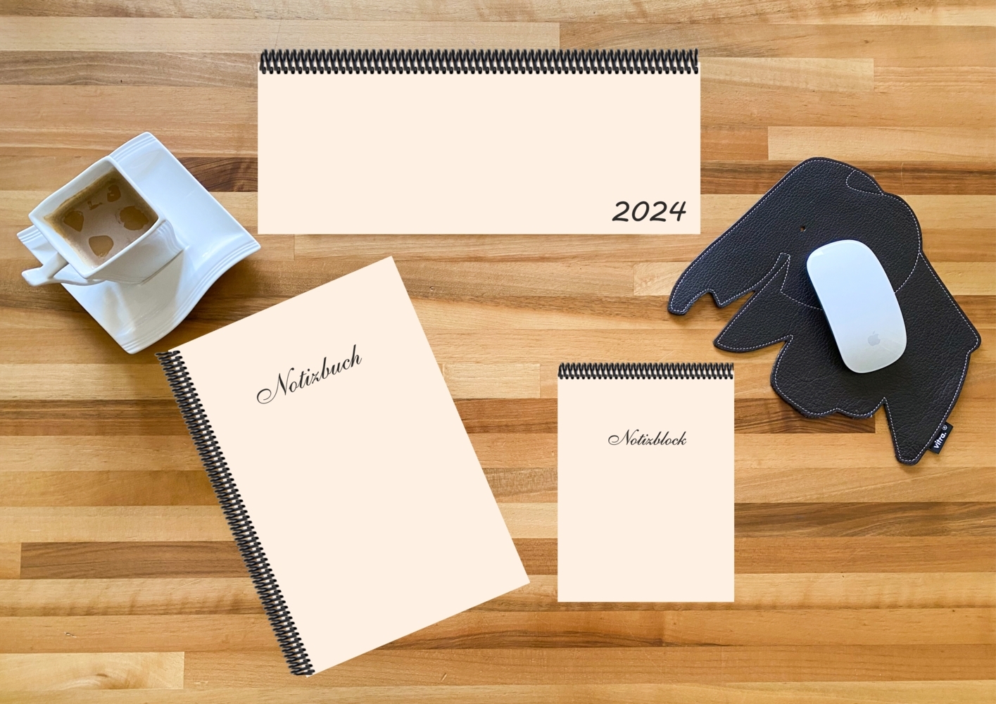 Schreibtisch-Set m. 1 Kalender m. 1 Beilage m. 1 Beilage 3 Teile