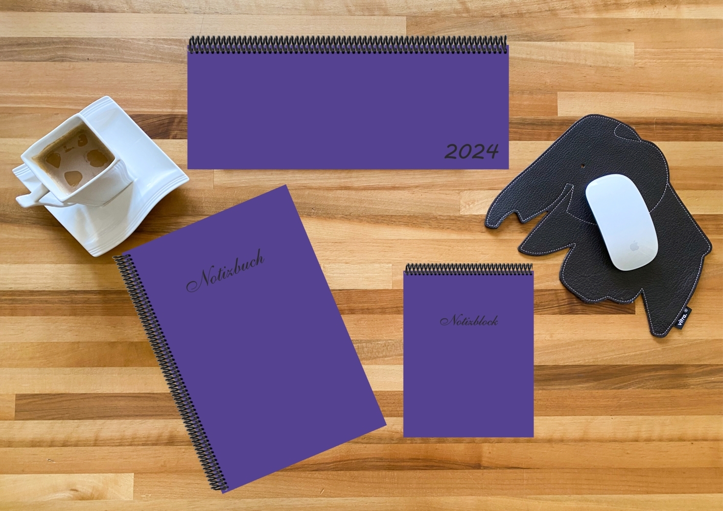 Schreibtisch-Set m. 1 Kalender m. 1 Beilage m. 1 Beilage 3 Teile