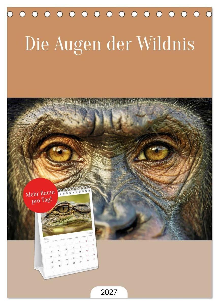 Tischplaner 2027 - Die Augen der Wildnis (A5 Tischkalender zum Aufstellen) CALVENDO
