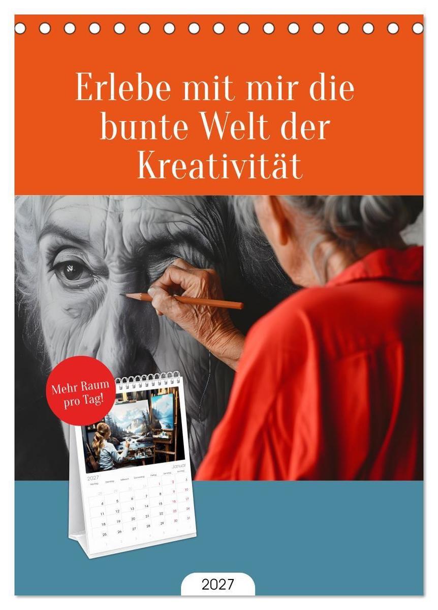 Tischplaner 2027 - Erlebe mit mir die bunte Welt der Kreativität (A5 Tischkalender zum Aufstellen) CALVENDO
