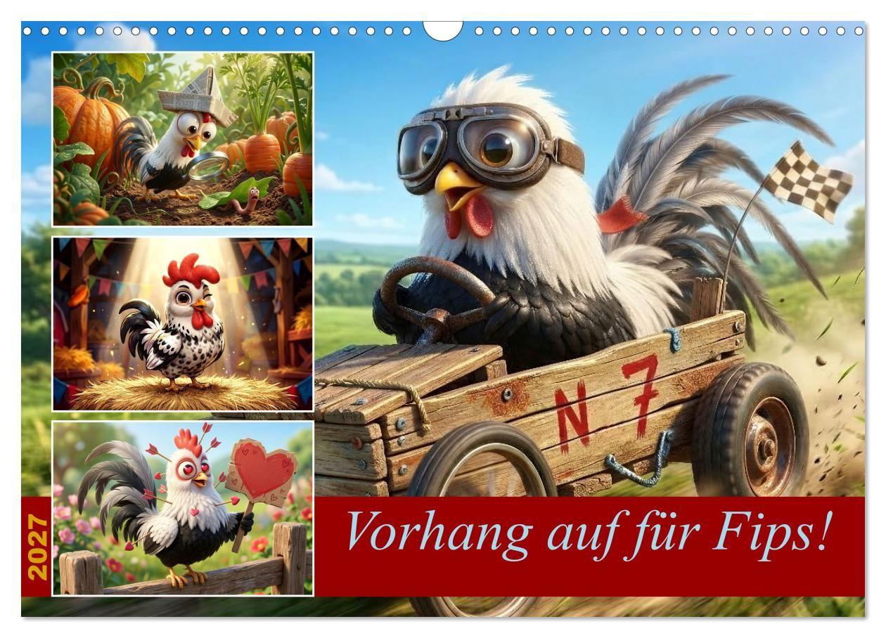 Vorhang auf für Fips! (Wandkalender 2027 DIN A3 quer) CALVENDO Monatskalender
