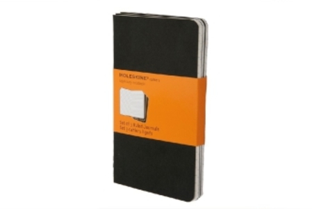 Moleskine Cahiers Pocket Notebooks Pack of 3, Soft Cover, Stylish Travel Companion, Black