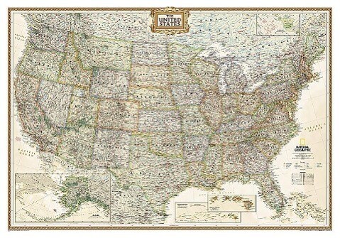 National Geographic United States Wall Map - Executive - Laminated (43.5 X 30.5 In) - National Geographic Maps