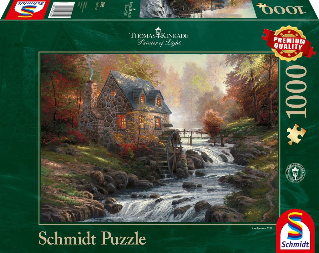 Image of Schmidt Puzzle - Thomas Kinkade: Cobblestone Mill (1000 pieces) Boden