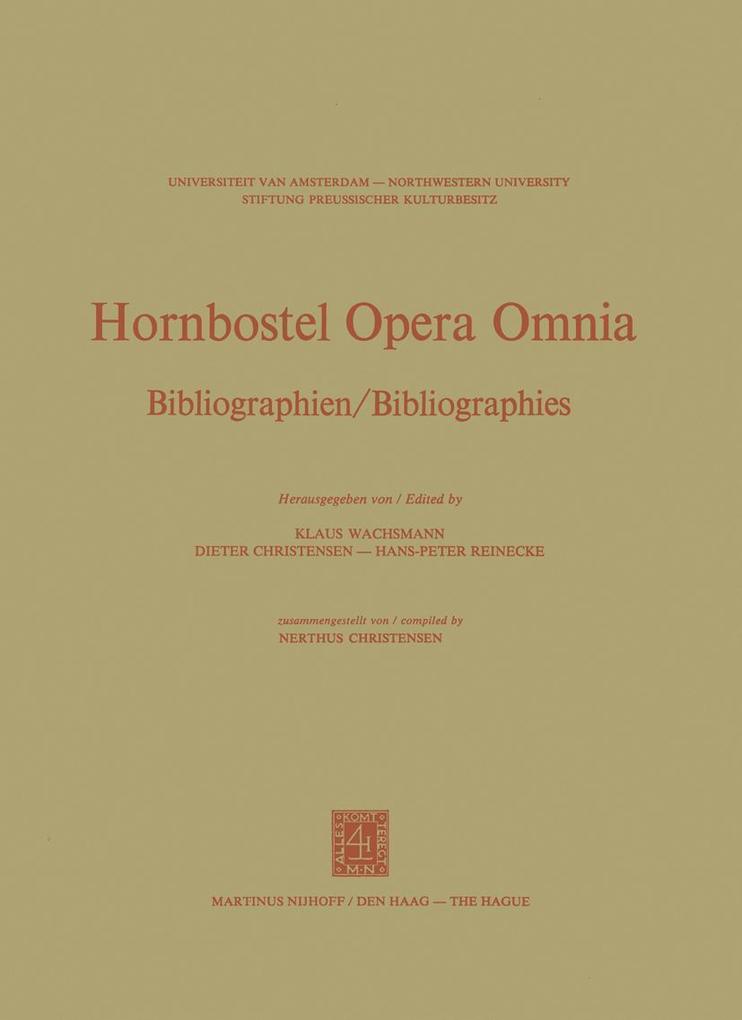 Hornbostel Opera Omnia