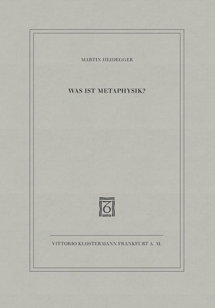 Klostermann Vittorio GmbH Was Ist Metaphysik?