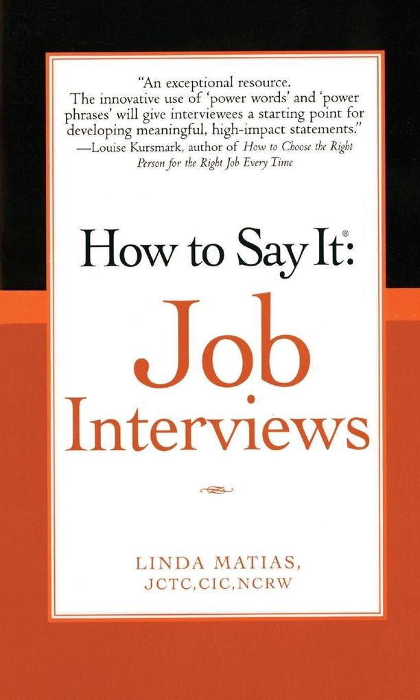 How to Say It Job Interviews