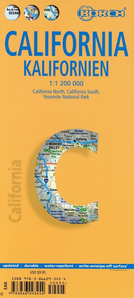 Borch Map Kalifornien. California