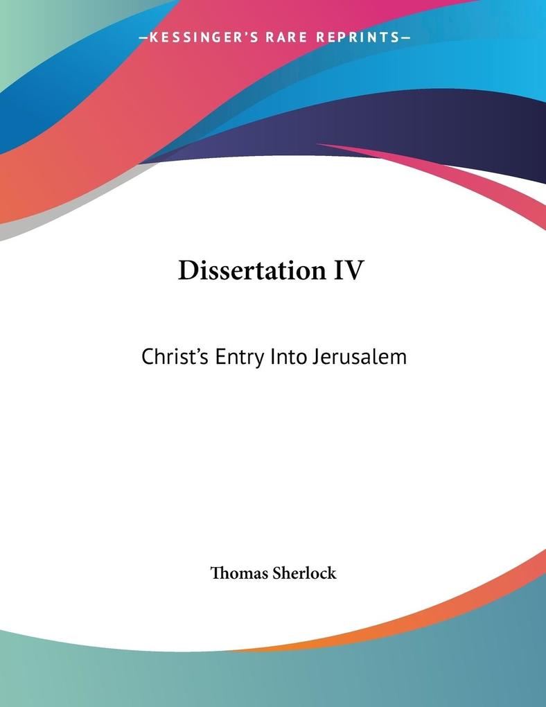 Dissertation IV - Thomas Sherlock