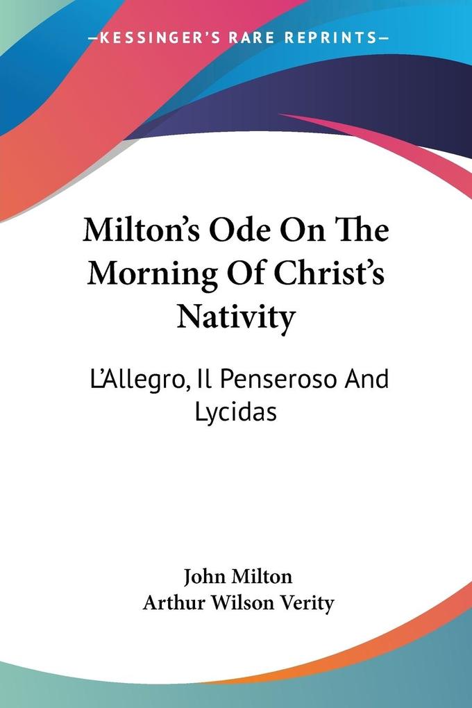 Milton‘s Ode On The Morning Of Christ‘s Nativity