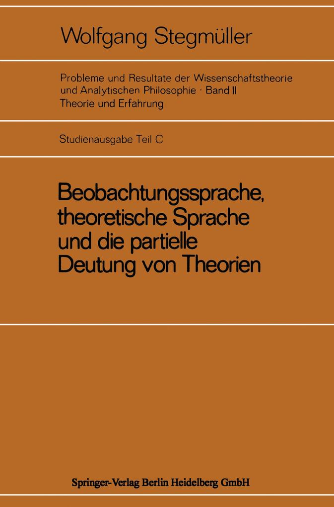 Beobachtungssprache theoretische Sprache und die partielle Deutung von Theorien